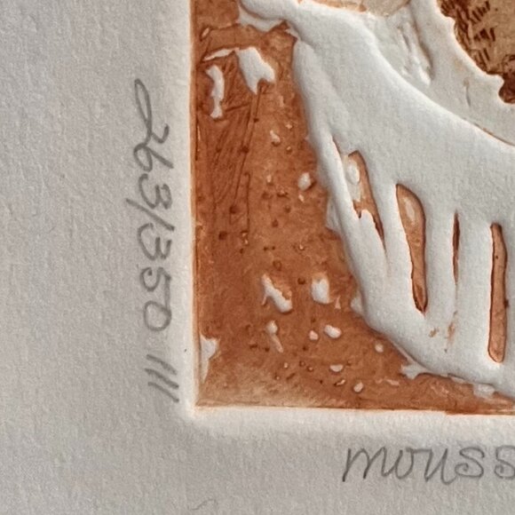 Original Carol Lummus Print Mousse Au Chocolat Embossed Mouse Etching Art 1981 - Picture 14 of 14